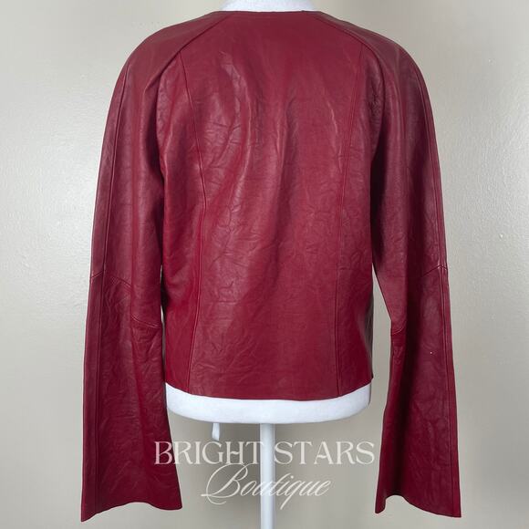 Rare Red Leather Jacket ASO Buffy the Vampire Slayer Tie Front Deadstock Vintage - Picture 6 of 12